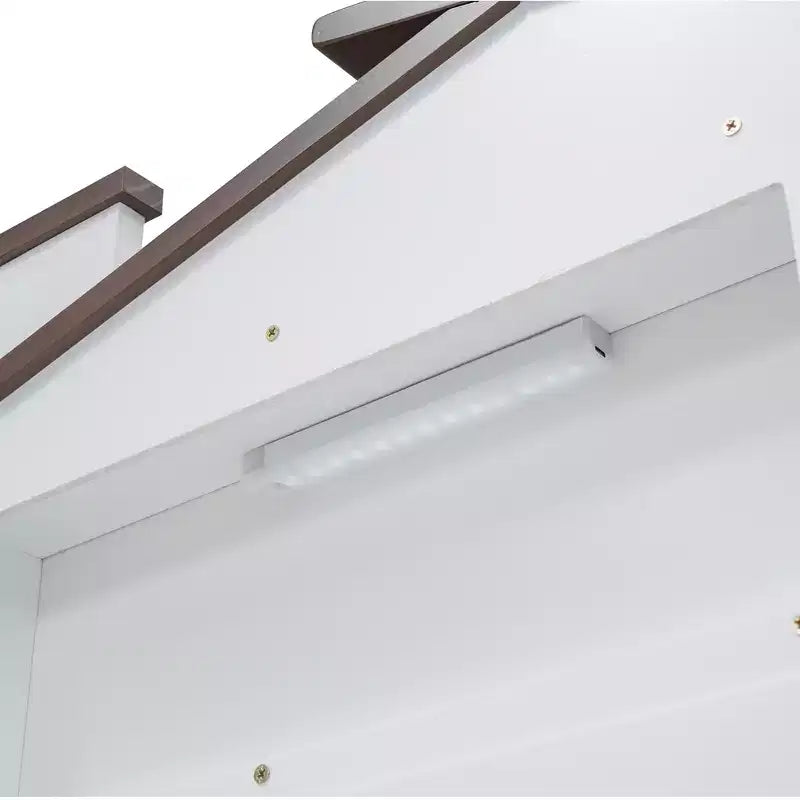 Lit plateforme en bois double/grand avec tête de lit en forme de maison et lumière LED