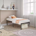 Twin size heavy metal bedstead, with strong steel plate support, does not need box spring