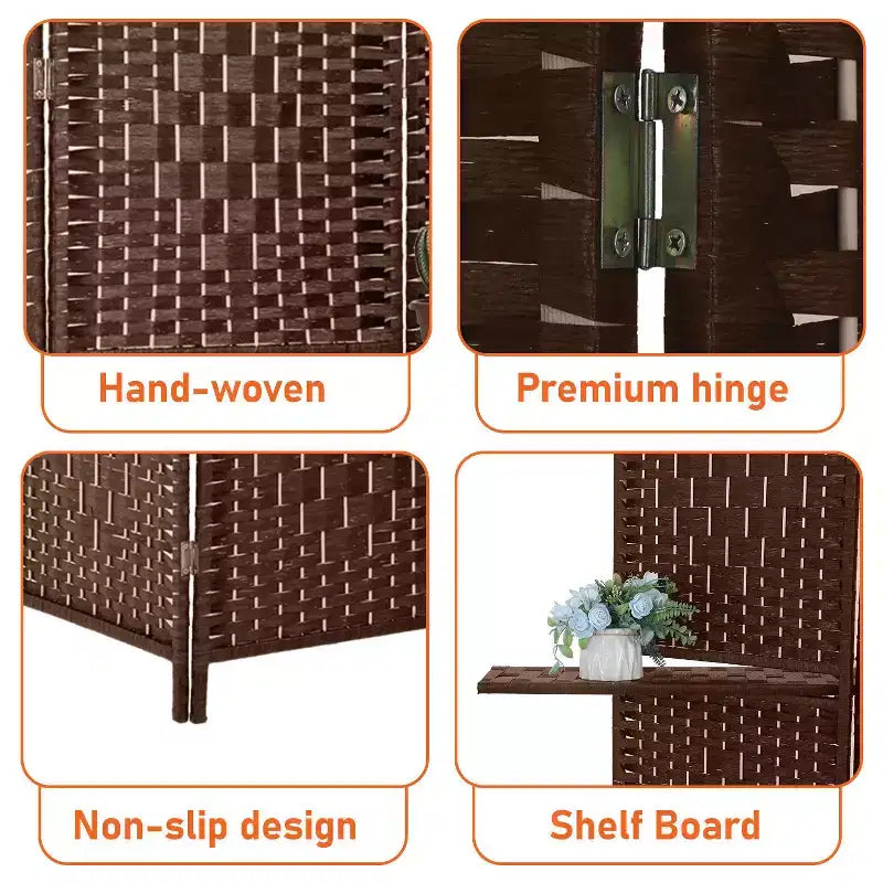 Paravent pliable 4/6 panneaux polyvalent, en bois