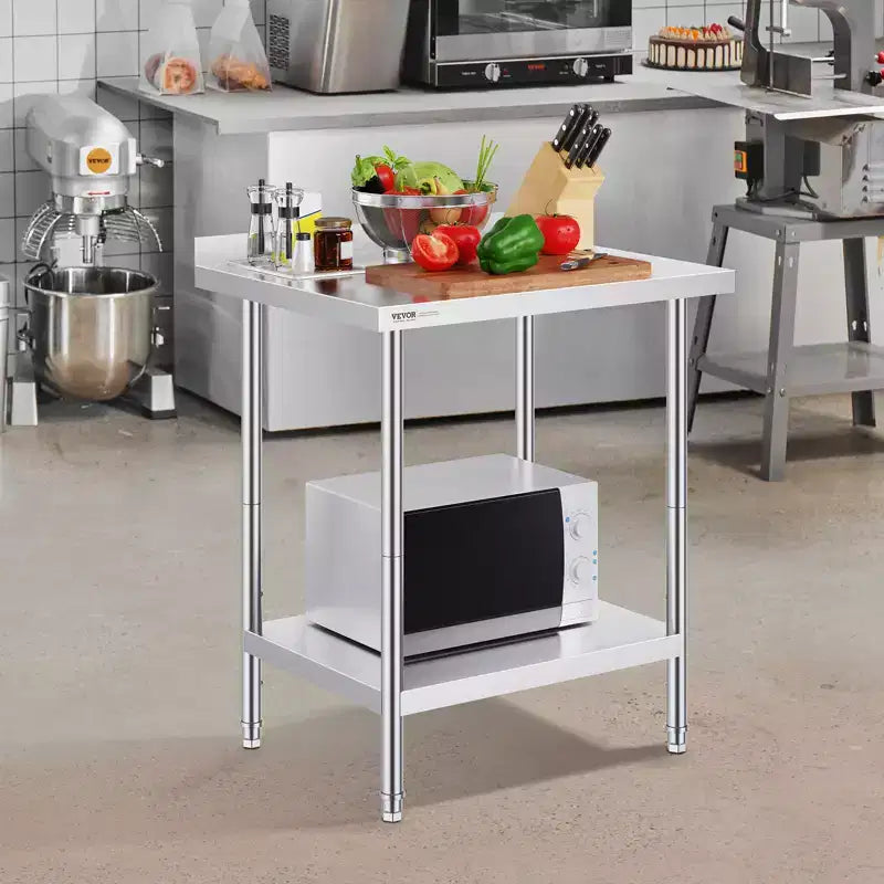 Table de travail en acier inoxydable 24 x 30 x 36 pouces, table de préparation alimentaire commerciale robuste