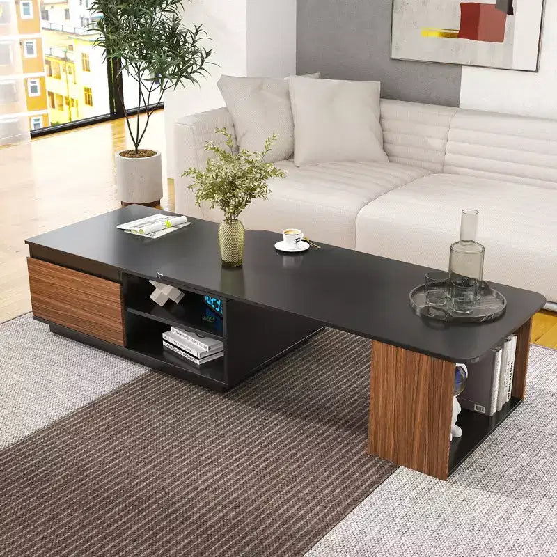 Table basse extensible Table d'appoint réglable en bois