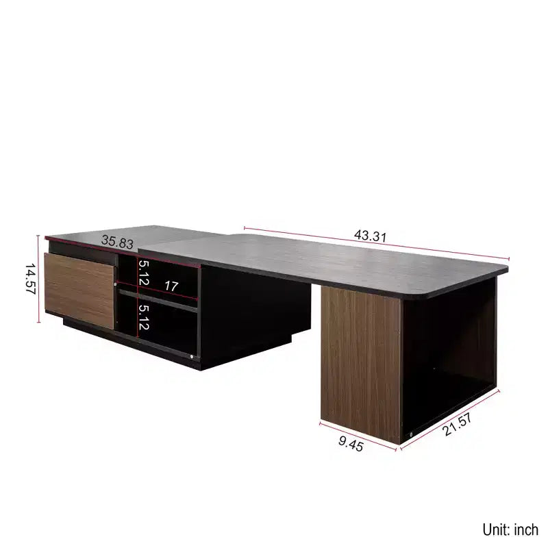 Table basse extensible Table d'appoint réglable en bois