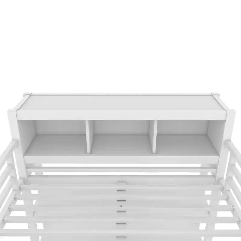 Lit mezzanine en métal avec armoire et bureau en L, usage intensif
