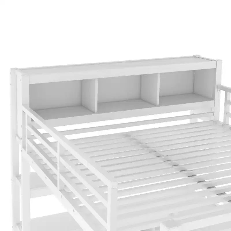 Lit mezzanine en métal avec armoire et bureau en L, usage intensif
