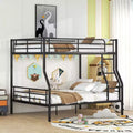 Full XL Over Queen Bunk Bed with Sturdy Ladder, Convertible into Two Beds, Metal Frame - ModernLuxe