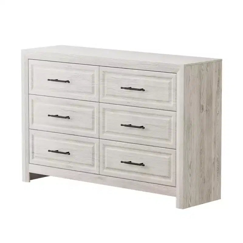 Commode à 6 tiroirs, commode haute en bois de 37,99 po avec tiroirs