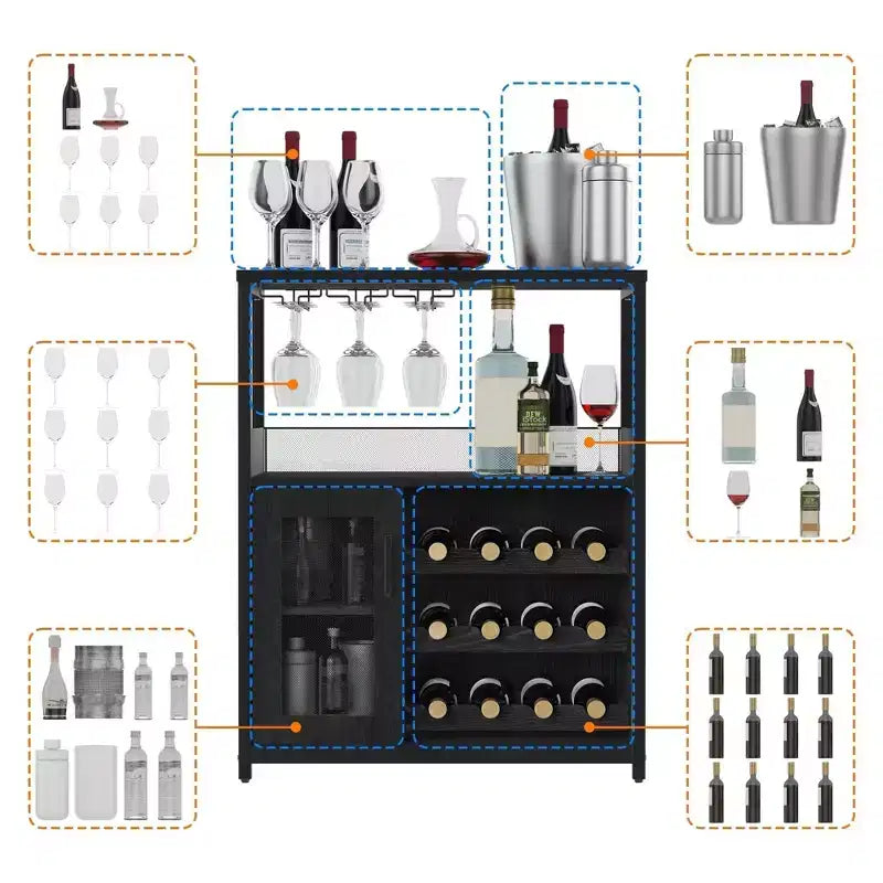 Cave à vin avec grand espace de rangement et clayette amovible