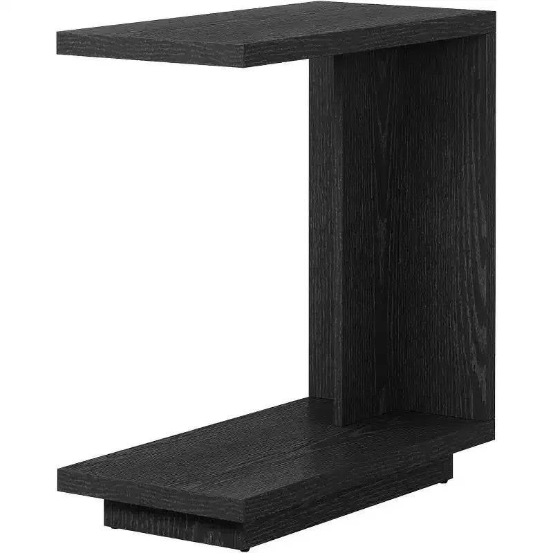 Tribesigns C-Shaped End Table with 2-Tier Storage Shelves