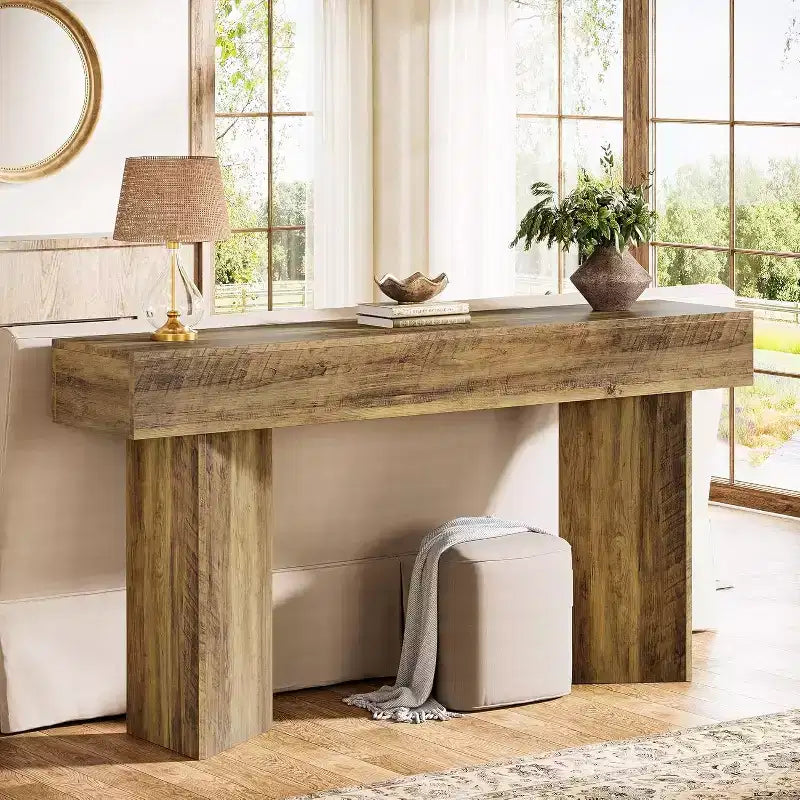Table console de ferme 63 pouces, longue et étroite