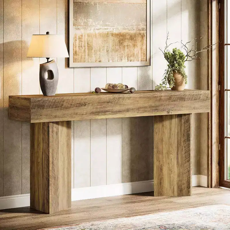Table console de ferme 63 pouces, longue et étroite