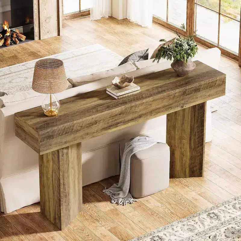 Table console de ferme 63 pouces, longue et étroite