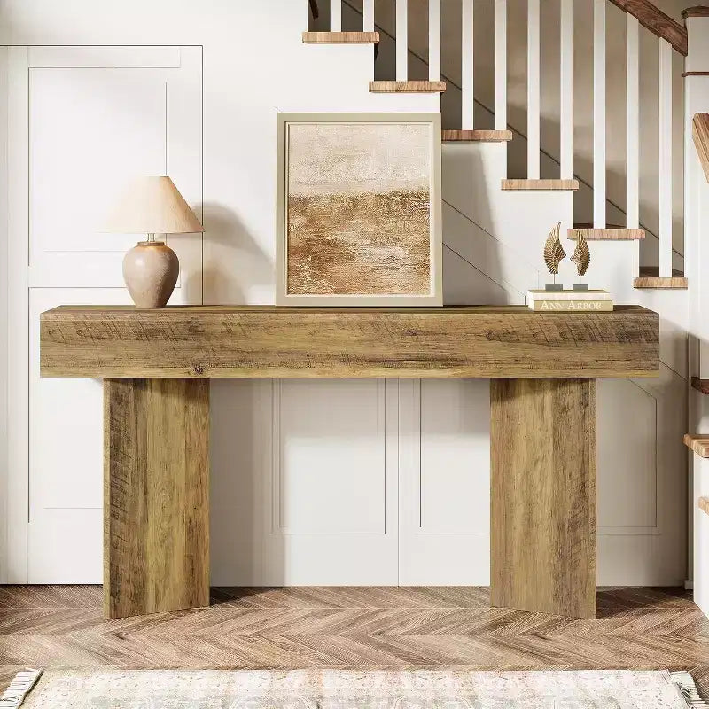 Table console de ferme 63 pouces, longue et étroite