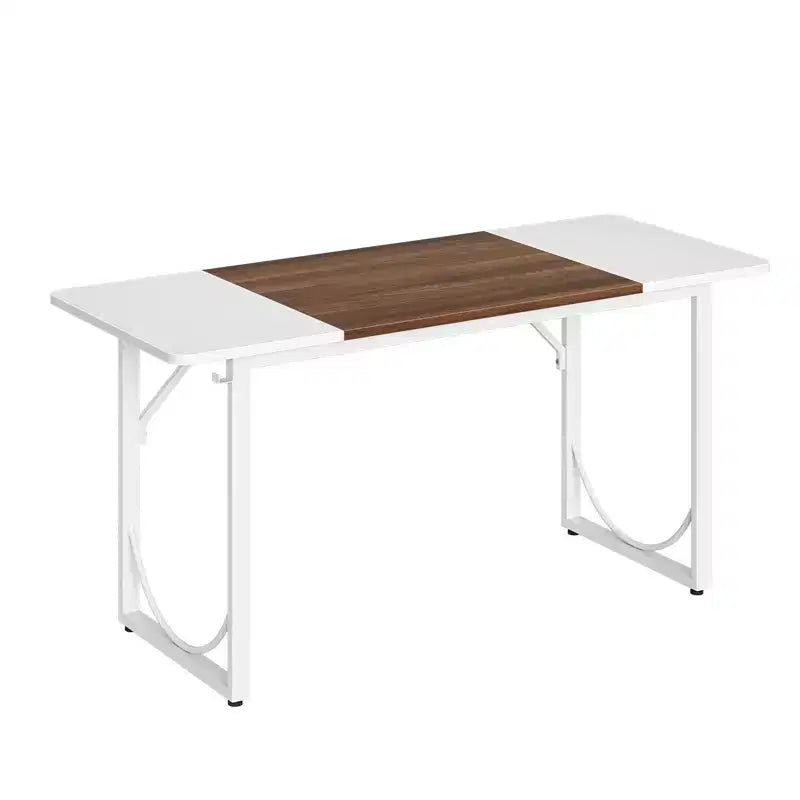 Bureau d'ordinateur de 160 cm pour bureau à domicile, bureau moderne avec plateau en bois étanche