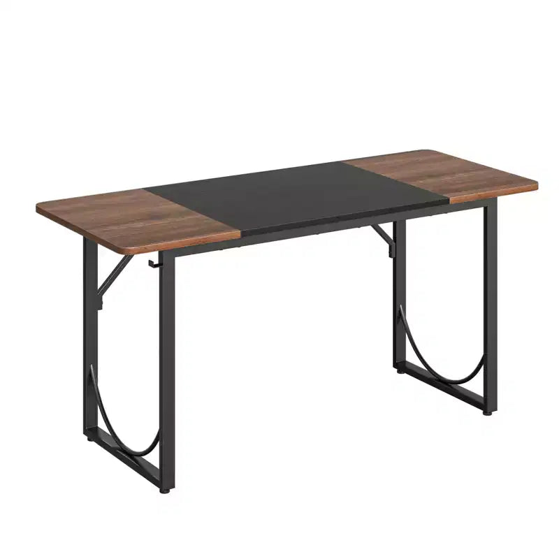 Bureau d'ordinateur de 160 cm pour bureau à domicile, bureau moderne avec plateau en bois étanche