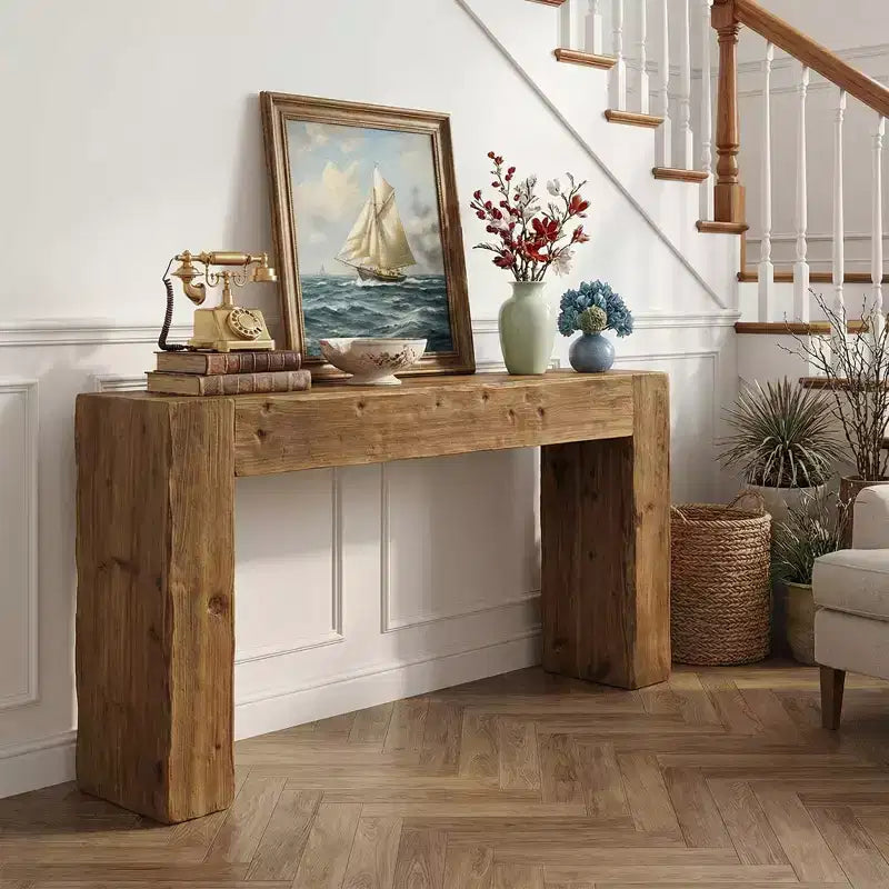 Table console en bois de 63 po,