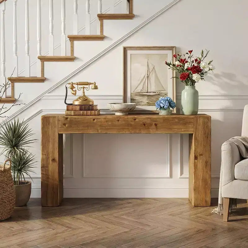 Table console en bois de 63 po,