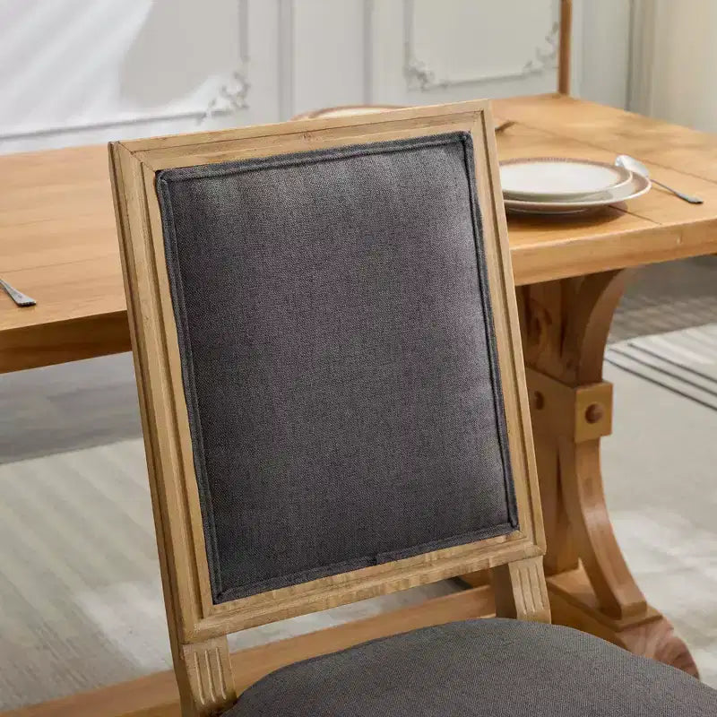 Lot de 2 chaises de salle à manger capitonnées à dossier carré