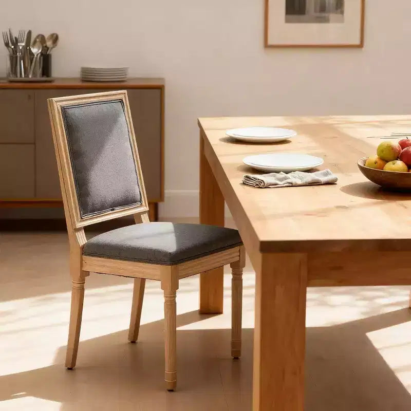 Lot de 2 chaises de salle à manger capitonnées à dossier carré