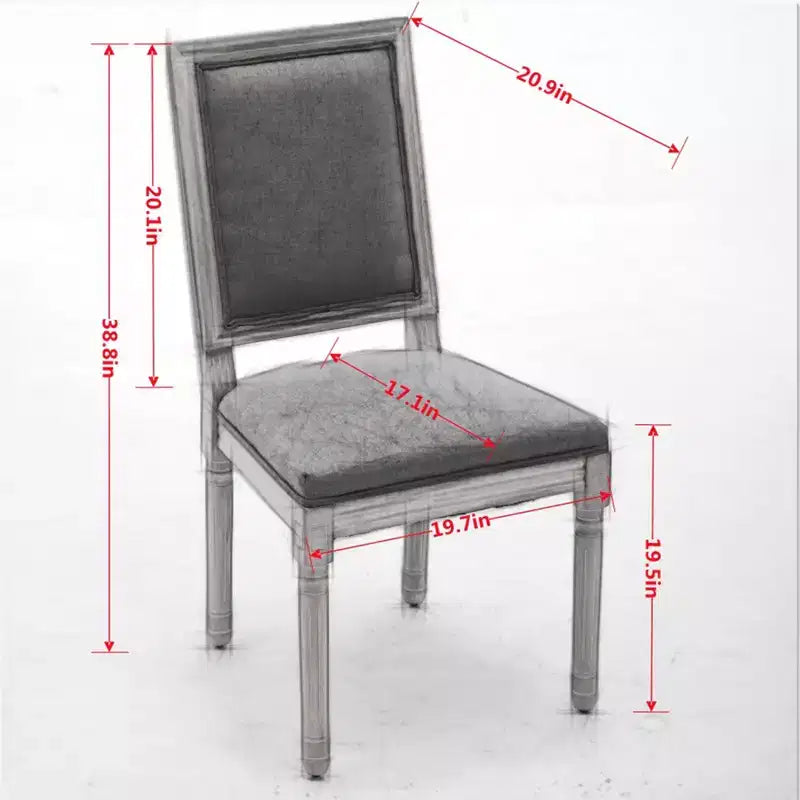 Lot de 2 chaises de salle à manger capitonnées à dossier carré