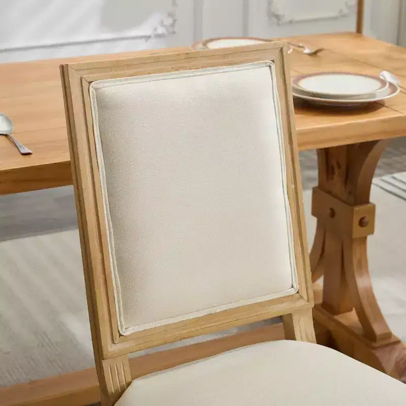 Lot de 2 chaises de salle à manger capitonnées à dossier carré