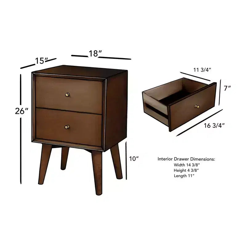 Table de chevet, Noyer