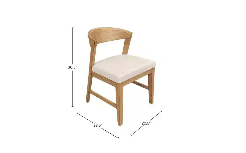 Chaises à dossier en bois (lot de 2), Naturel