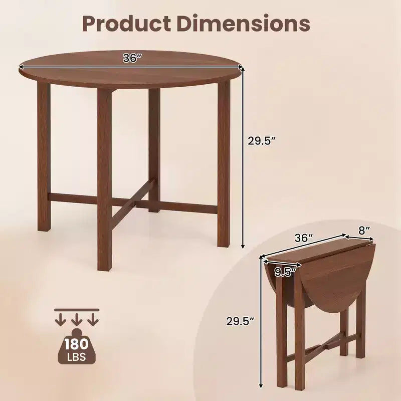 Table de cuisine ronde pliable 36 pouces