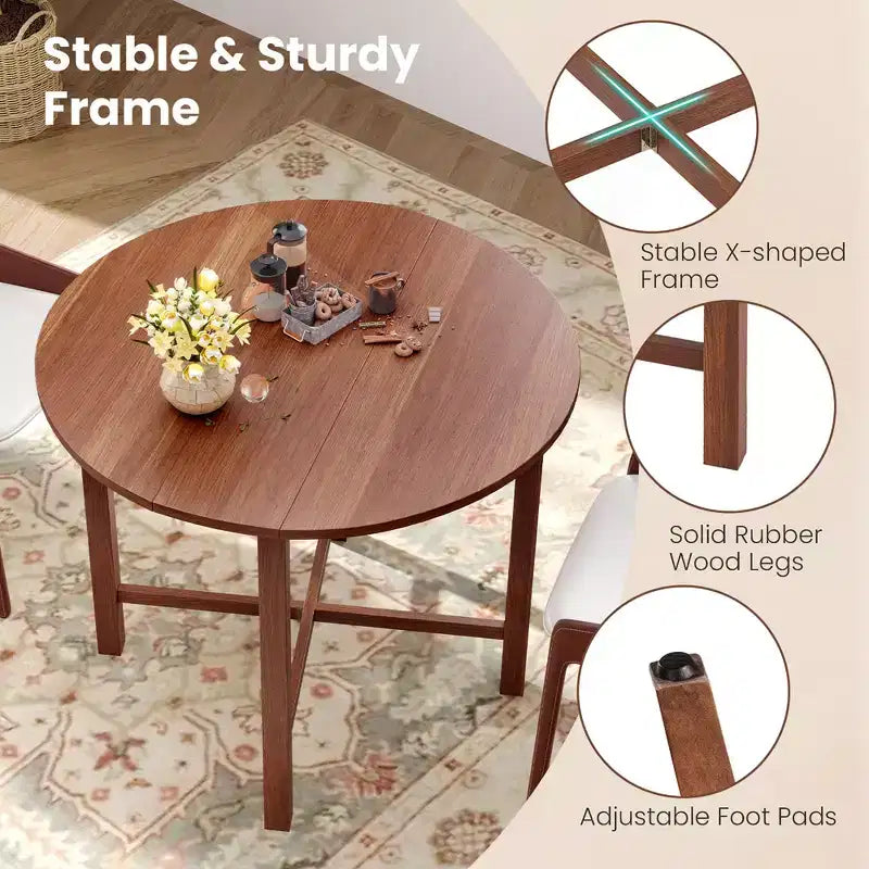 Table de cuisine ronde pliable 36 pouces