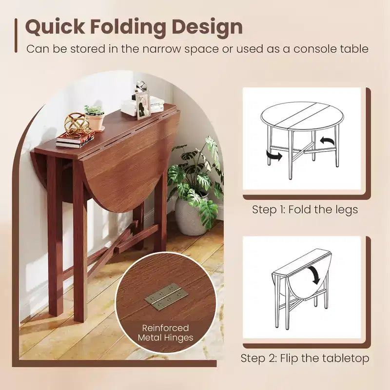 Table de cuisine ronde pliable 36 pouces
