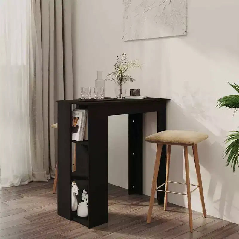 Table de bar avec étagère en bois composite, pour salle à manger