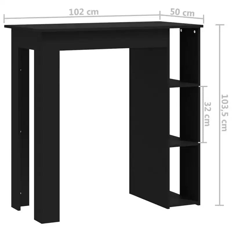 Table de bar avec étagère en bois composite, pour salle à manger