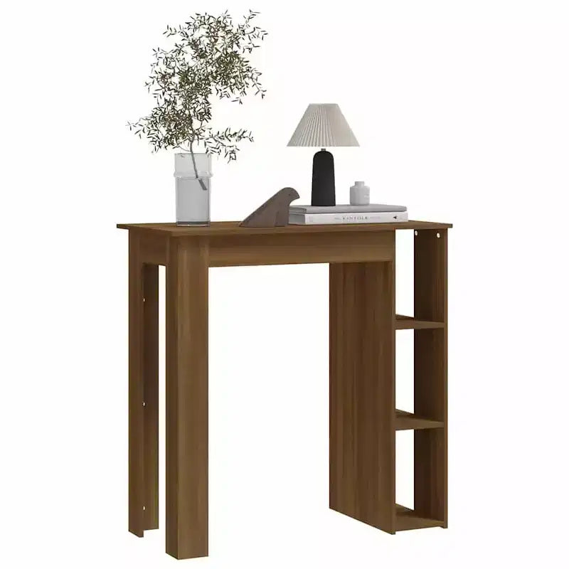 Table de bar avec étagère en bois composite, pour salle à manger