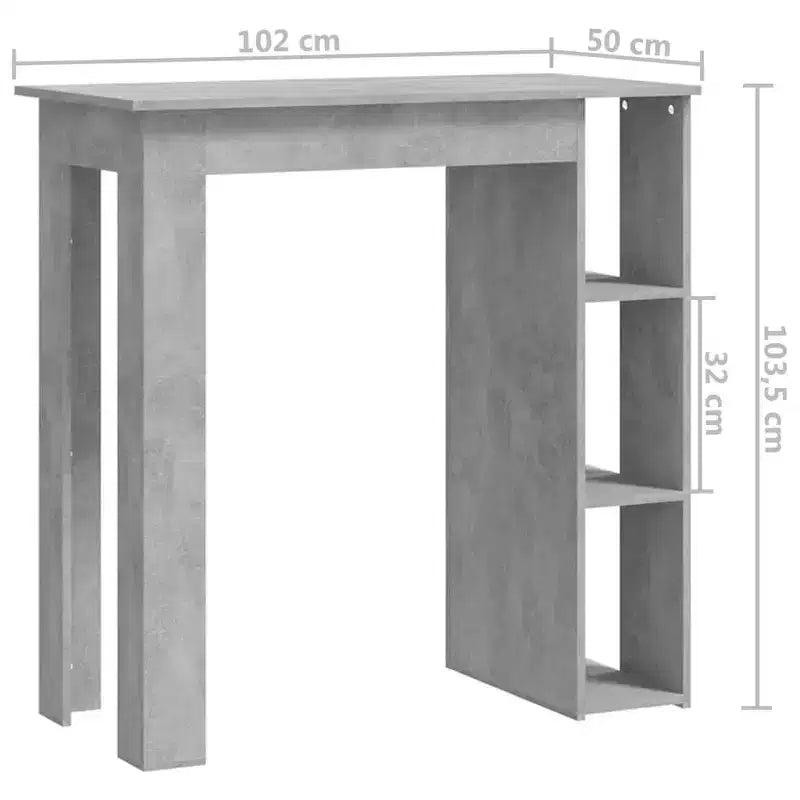 Table de bar avec étagère en bois composite, pour salle à manger