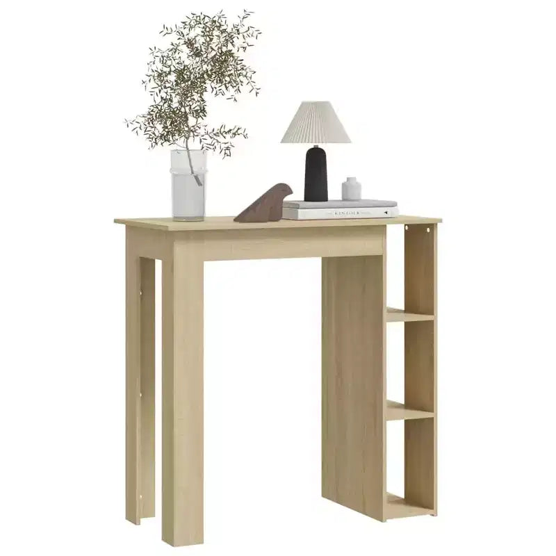 Table de bar avec étagère en bois composite, pour salle à manger