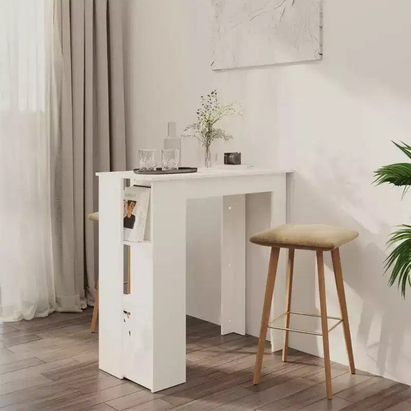 Table de bar avec étagère en bois composite, pour salle à manger