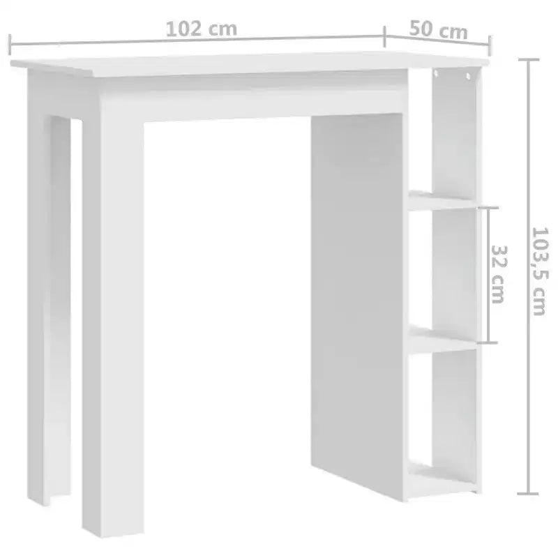Table de bar avec étagère en bois composite, pour salle à manger