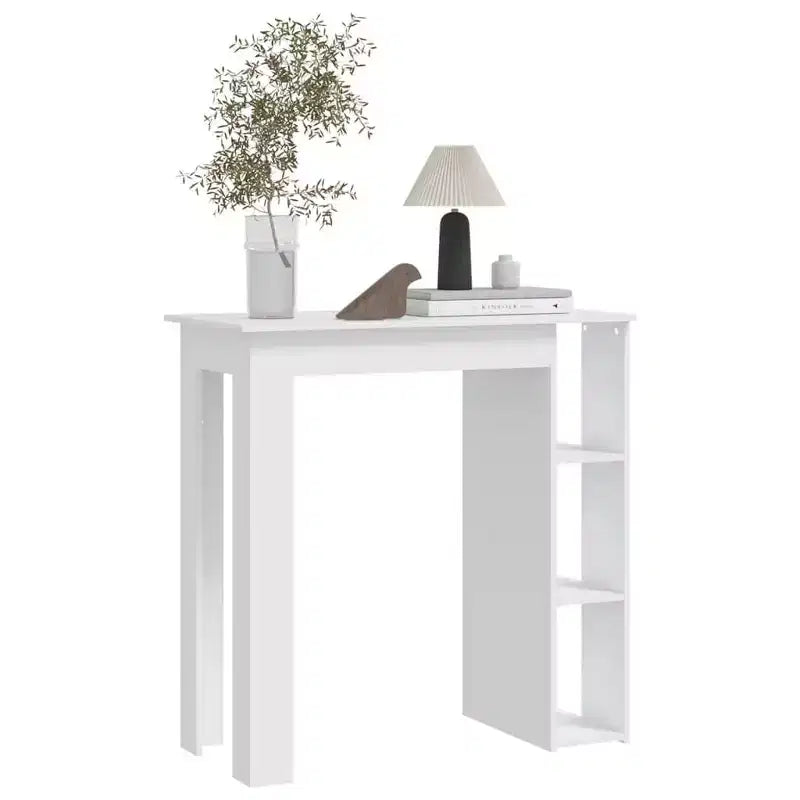 Table de bar avec étagère en bois composite, pour salle à manger