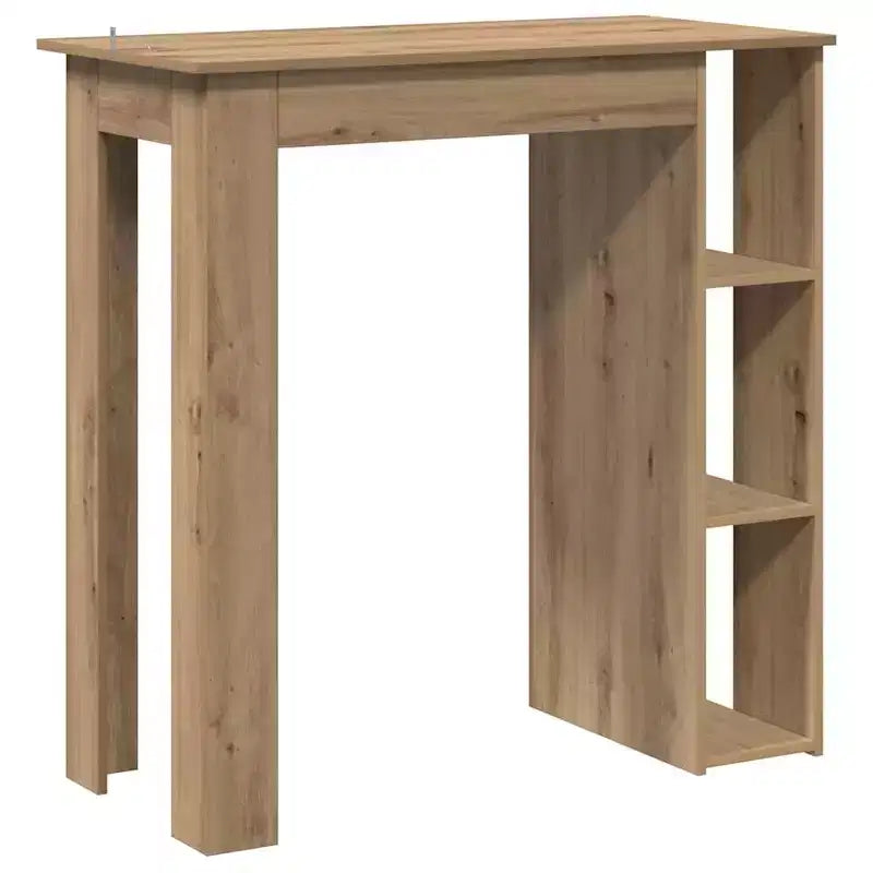 Table de bar avec étagère en bois composite, pour salle à manger