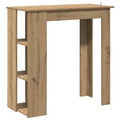 Table de bar avec étagère en bois composite, pour salle à manger