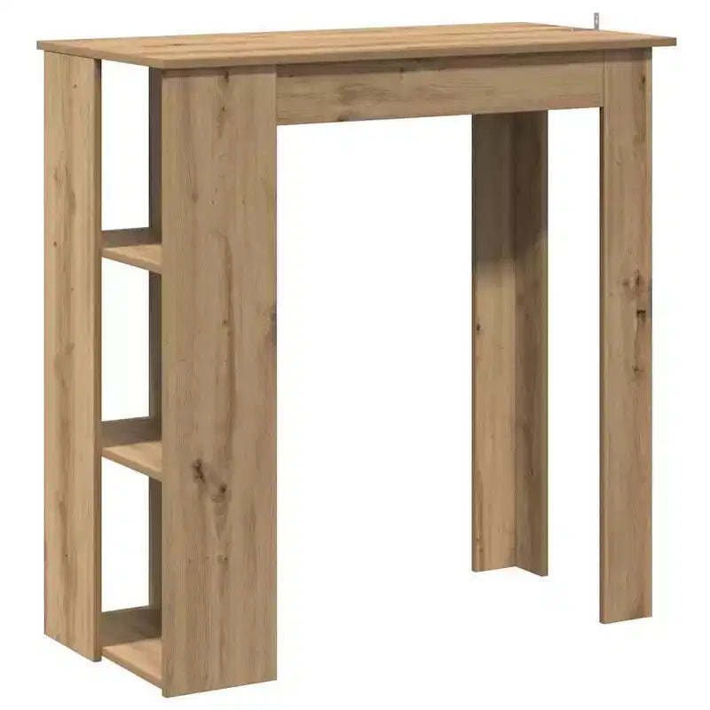 Table de bar avec étagère en bois composite, pour salle à manger