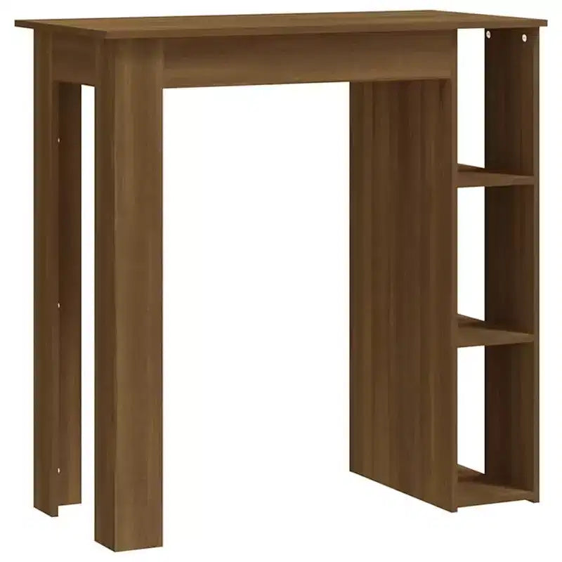 Table de bar avec étagère en bois composite, pour salle à manger