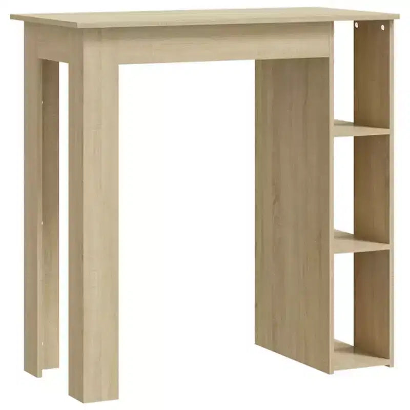 Table de bar avec étagère en bois composite, pour salle à manger