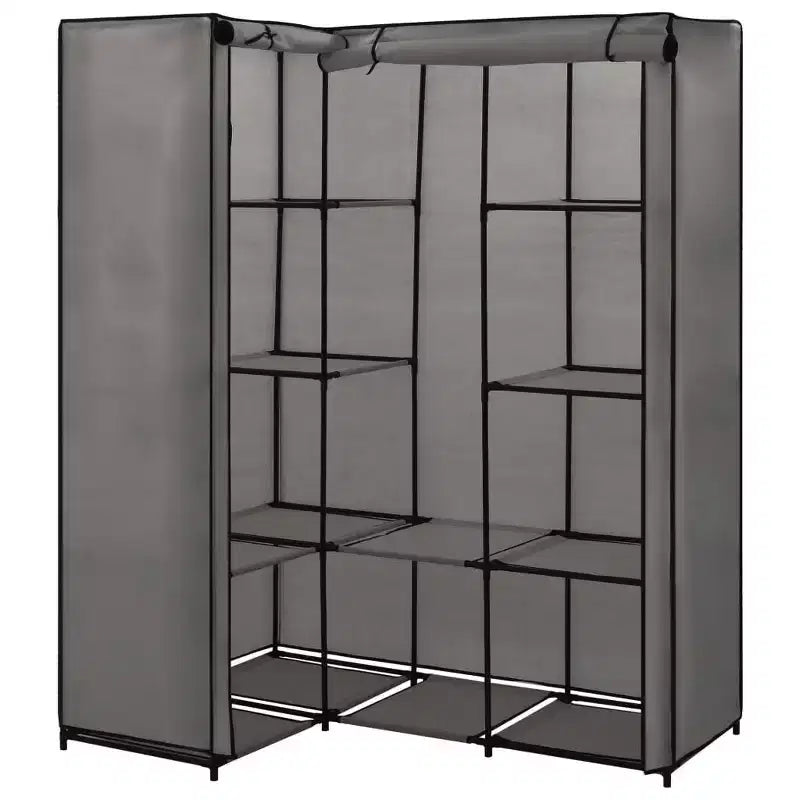 Placard d'angle Armoire Penderie Meuble autoportant Portant à vêtements
