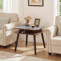 Table d'appoint PCS en faux marbre avec étagères de rangement Noyer et Noir