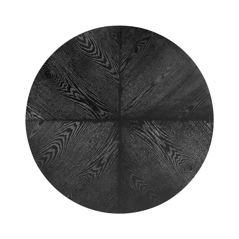 Table basse ronde moderne en bois et fer