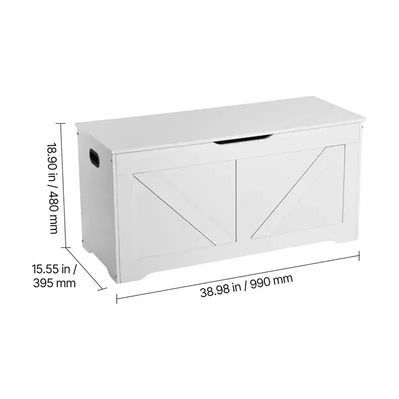 Banc de rangement pour enfants avec charnière de sécurité