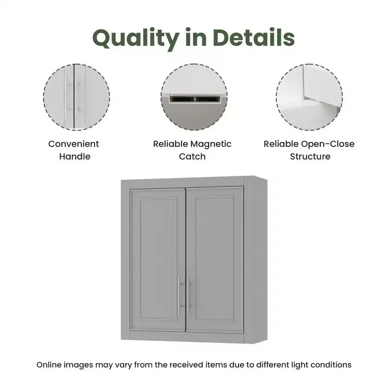 Armoire murale de salle de bain à double porte, meuble de rangement au-dessus des toilettes