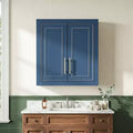 Wall Mounted Bathroom Cabinet Double Door Over Toilet Storage Cabinet with Adjustable Shelves Wall Organizer for Bathroom Kitchen Laundry Room Bedroom