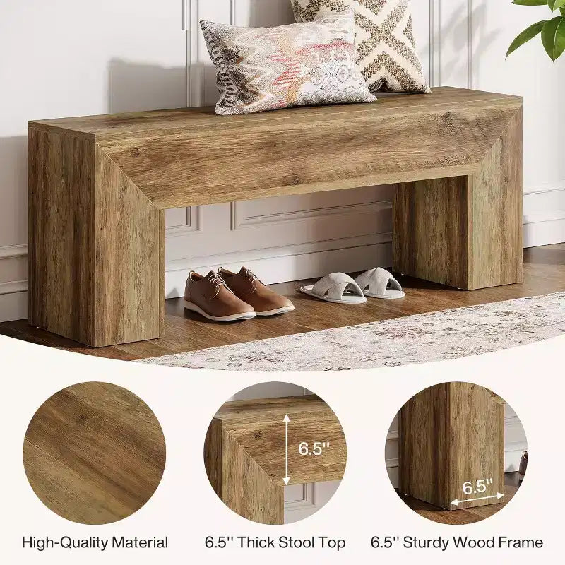 Banc d'entrée en bois, banc de ferme avec rangement