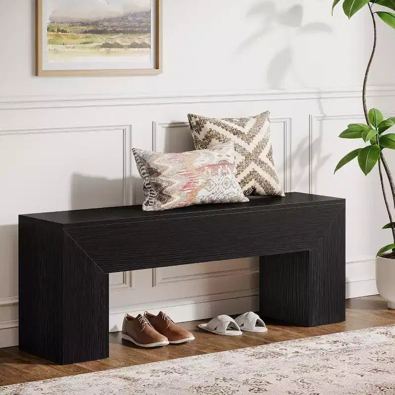 Banc d'entrée en bois, banc de ferme avec rangement